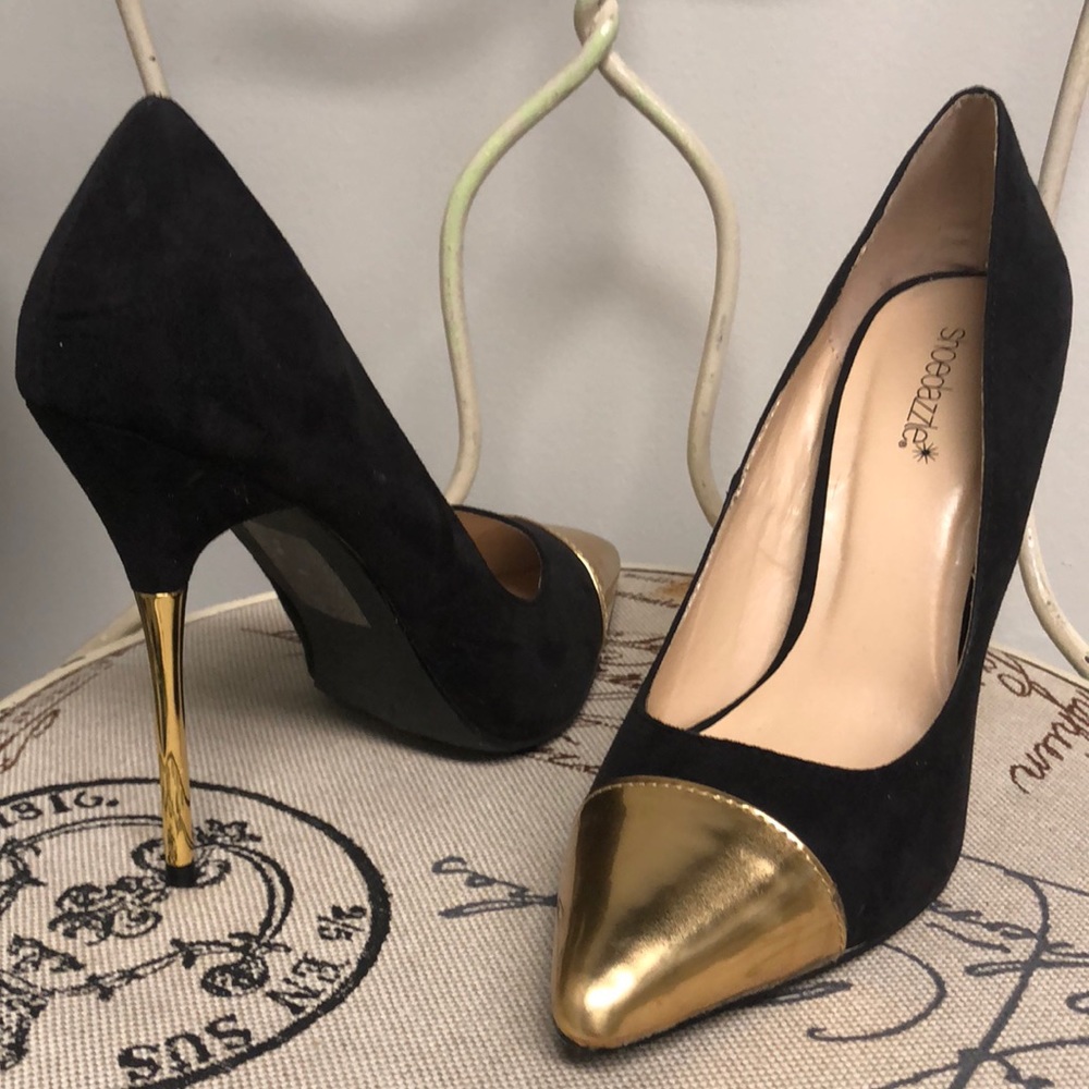 Black & gold stilettos